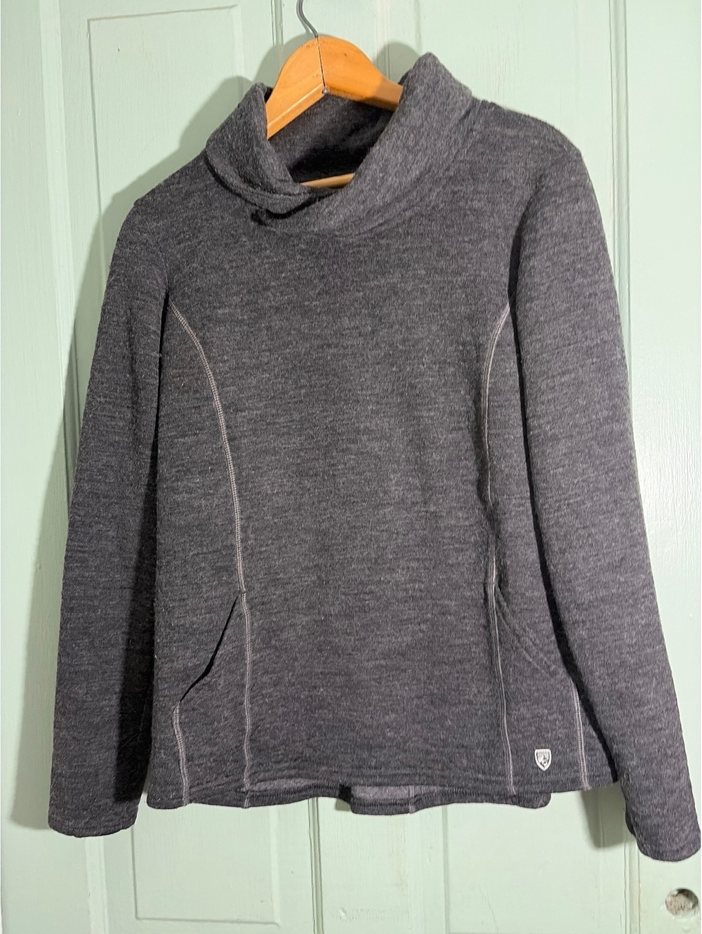 Kuhl Women's Gray Pullover Sweater with Cowl Neck Hiking Outdoors Small